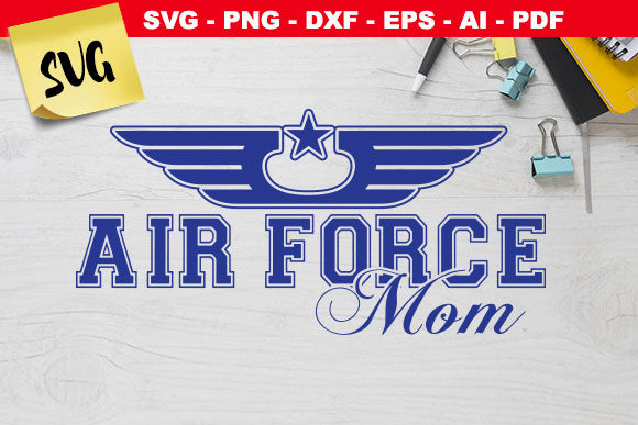 Air Force Mom Star Wings Graphics for Crafts