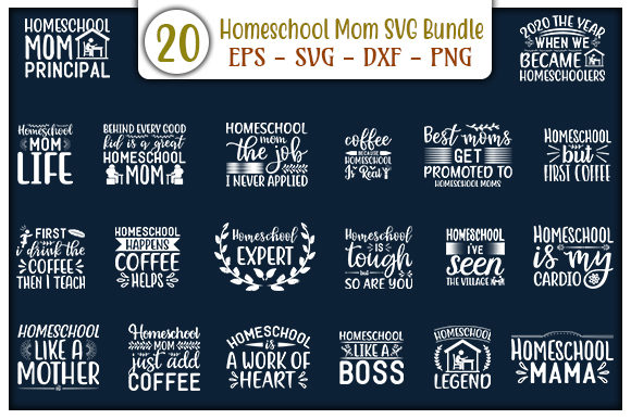 Homeschool Mom Design Bundle for Crafts and Graphics